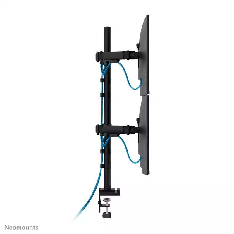 Braço de monitor quádruplo Neomounts DS60-600BL2-2 para ecrãs de 10–32 polegadas, VESA 75x75–100x100, capacidade máx. 8 kg, fixação/passagem pela mesa, preto