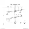 Braço de monitor quádruplo Neomounts DS60-600BL2-2 para ecrãs de 10–32 polegadas, VESA 75x75–100x100, capacidade máx. 8 kg, fixação/passagem pela mesa, preto