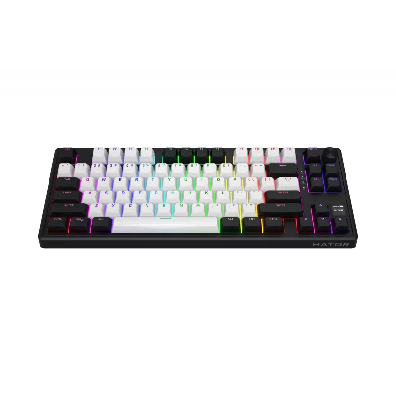 Teclado gaming sem fios HATOR Skyfall 80 MAG ULTIMA 8K USB + RF Wireless + Bluetooth QWERTY US English preto, branco