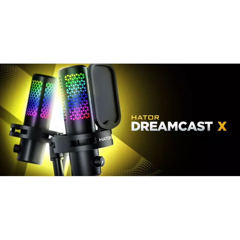 Microfone de podcast HATOR Dreamcast X, preto, -32 dB, 20 - 16000 Hz, 16 Bit, 96 kHz, 70 dB