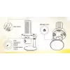 Microfone de podcast HATOR Dreamcast X, preto, -32 dB, 20 - 16000 Hz, 16 Bit, 96 kHz, 70 dB