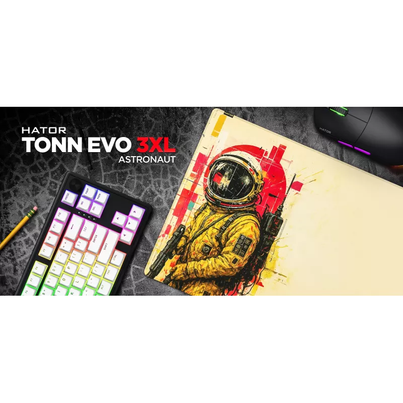 Tapete de rato gaming HATOR Tonn EVO 3XL Astronaut, borracha, multicolor