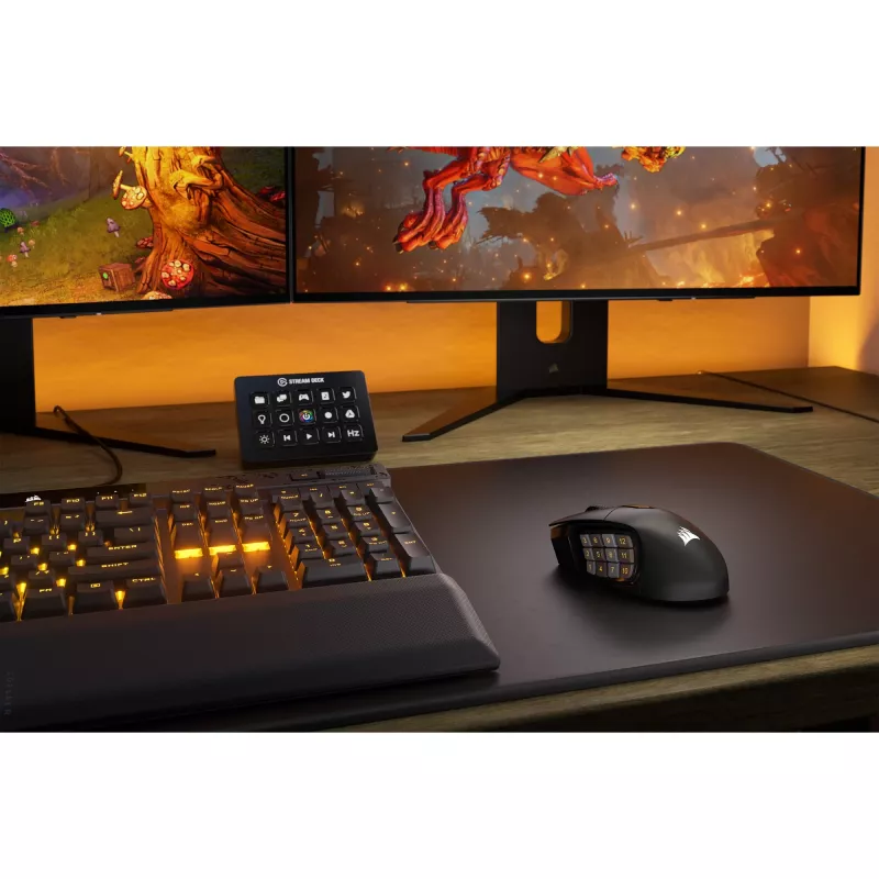 Corsair SCIMITAR ELITE WIRELESS Rato Gaming para destro RF Wireless + Bluetooth + USB Type-C Ótico 26000 DPI