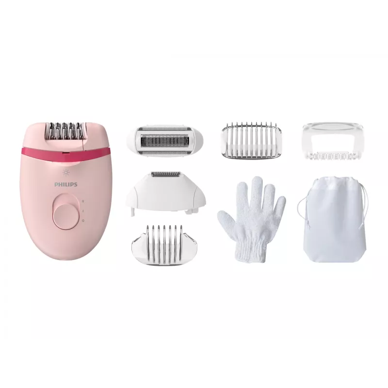 Philips Satinelle Essential BRE285/00 depilador com fios, branco/rosa
