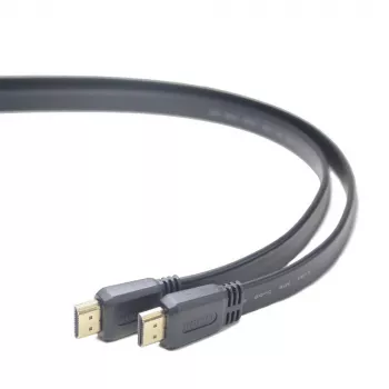 Cabo HDMI-HDMI v2.0 3D TV High Speed Ethernet 1,8 m plano (extremidades douradas)