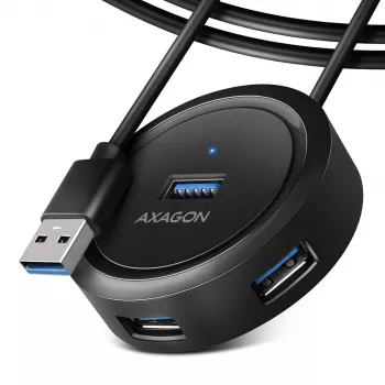 Hub AXAGON HUE-P1AL 4 portas USB 3.2 Gen 1 REDONDO