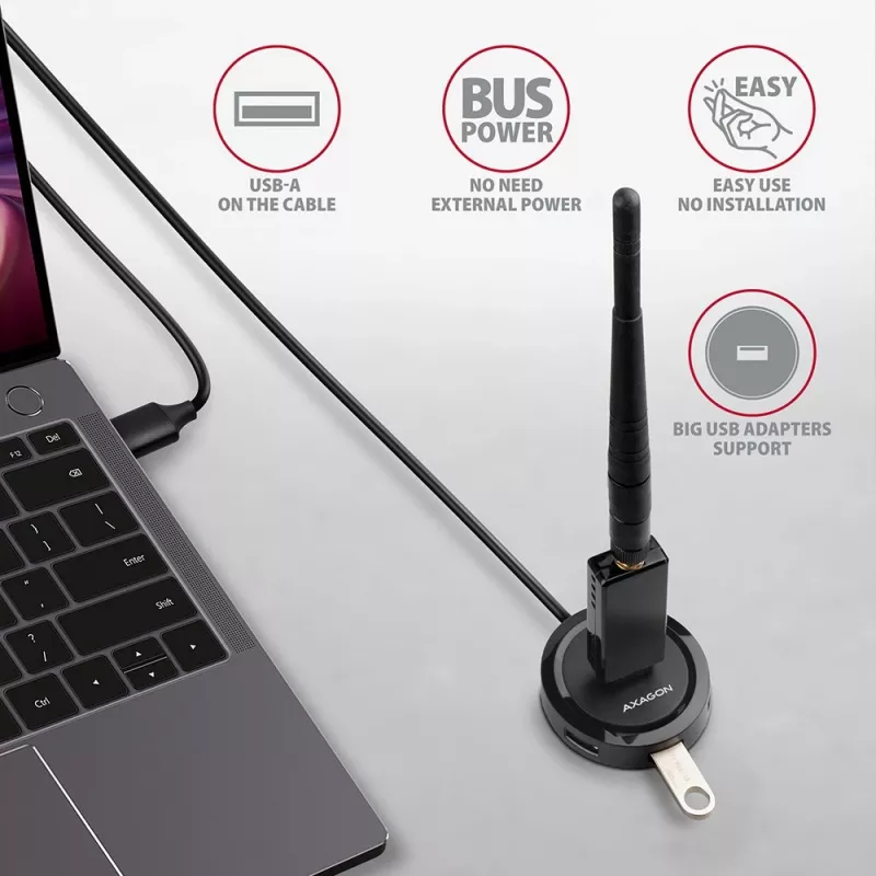 Hub AXAGON HUE-P1AL 4 portas USB 3.2 Gen 1 REDONDO