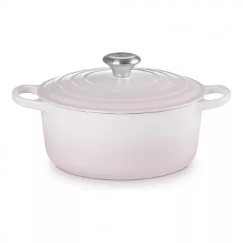 Le Creuset Signature Panela redonda de ferro fundido 24 cm shell pink
