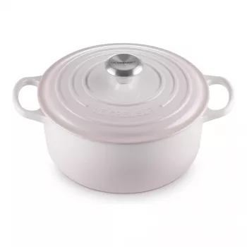 Le Creuset Signature Panela redonda de ferro fundido 24 cm shell pink
