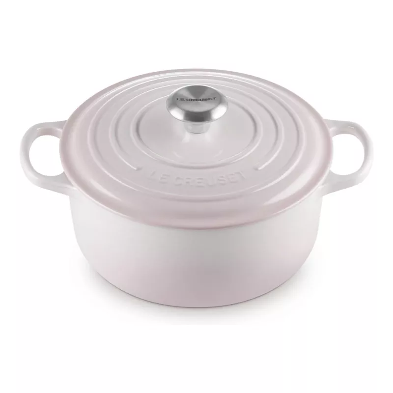 Le Creuset Signature Panela redonda de ferro fundido 24 cm shell pink