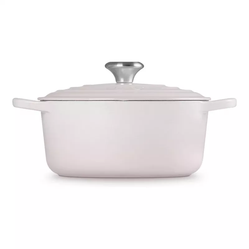 Le Creuset Signature Panela redonda de ferro fundido 24 cm shell pink