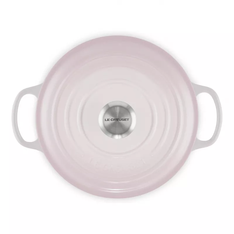 Le Creuset Signature Panela redonda de ferro fundido 24 cm shell pink