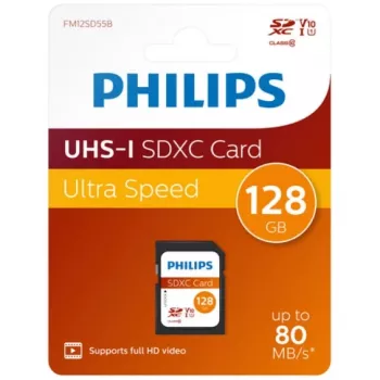 Cartão de memória Philips 128 GB SDXC UHS-I FM12SD55B/00