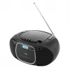 Leitor de CD portátil JVC RC-E451B preto — CD/MP3, Bluetooth, FM 87,5–108 MHz, USB, AUX, 3,2 W RMS
