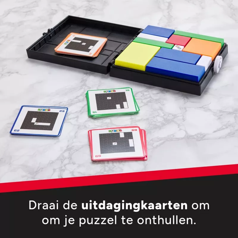 Jogo Rubik’s Cube Gridlock, o puzzle de resolução de problemas inspirado no clássico brinquedo de fidget para adultos e crianças a partir dos 7 anos