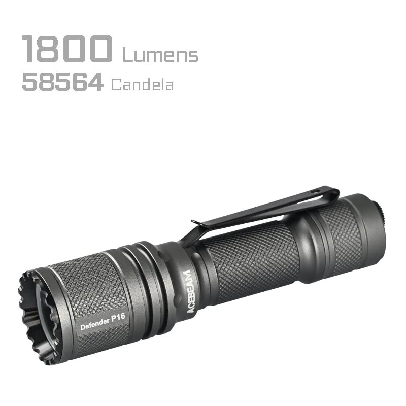 Lanterna LED recarregável AceBeam P16 1000 lúmenes cinzento