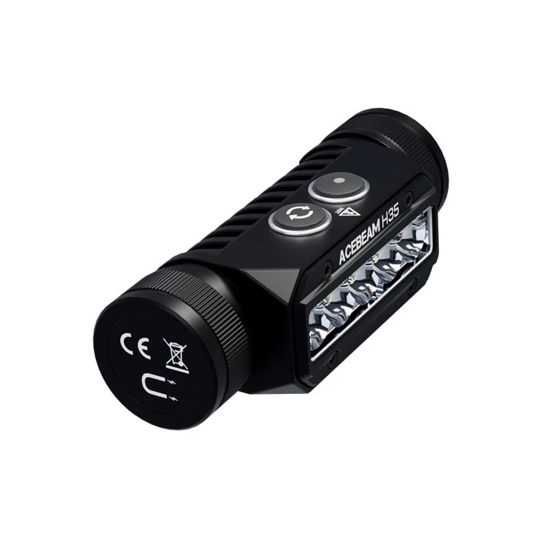 Lanterna de cabeça AceBeam H35 — lanterna LED, máx. 2600 lm, alcance de 170 m, IP68, 18650 3800 mAh, 216 h de autonomia