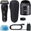 Máquina de barbear de lâminas Braun Series 9 9352cc Sport aparador preto cinzento