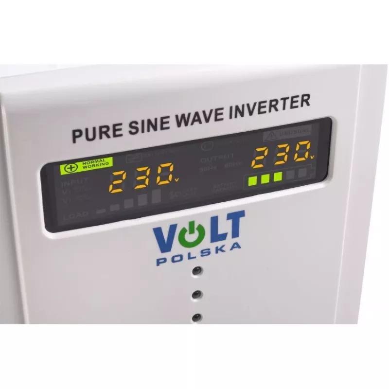 Volt Polska SINUSPRO-500E 12/230 V inversor de onda sinusoidal pura, 350 W contínuos / 500 W de pico