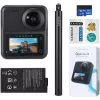 Action cam KanDao QooCam 3 Travel Combo – gravação 360°, vídeo 4K, suporte 3D