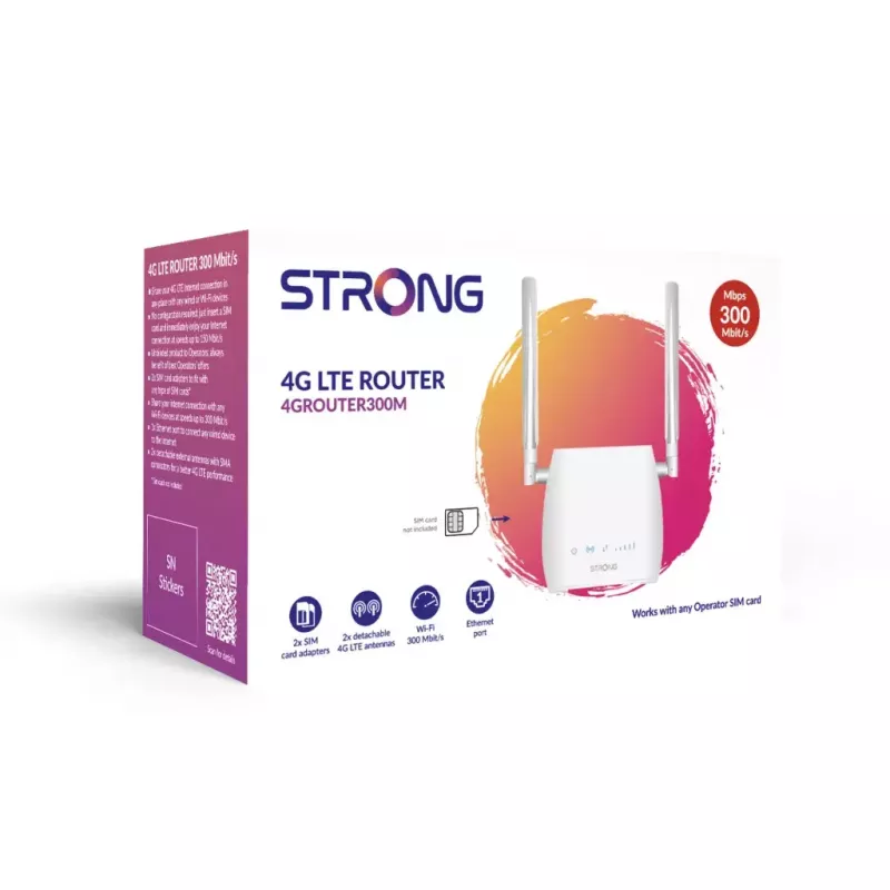 Router portátil STRONG 300M Single-Band 2,4 GHz Wi-Fi 4 (802.11n) Fast Ethernet 4G Branco