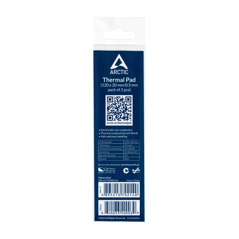 Almofada térmica ARCTIC TP-2 APT2560 Performance 120x20 mm 0,5 mm