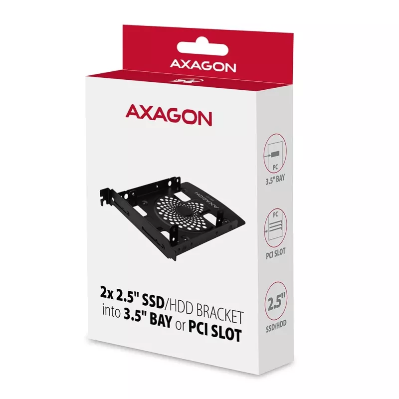 AXAGON RHD-P25 Moldura metálica 2x 2,5 para 3,5/PCI