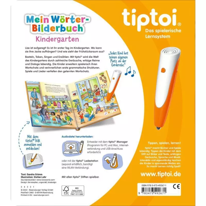 tiptoi Mein Wörter-Bilderbuch: Kindergarten, livro didático