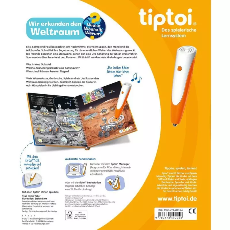 tiptoi Wieso? Weshalb? Warum? Wir entdecken den Weltraum, livro didático