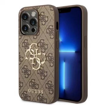 GUESS D?klas Guess GUHCP15L4GMGBR iPhone 15 Pro 6.1 ruda | ruda capa rígida 4G Big Metal Logo