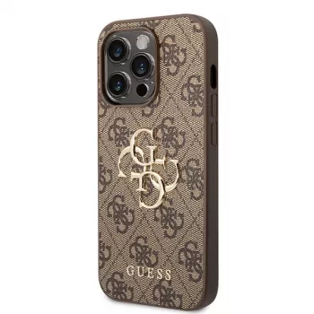 GUESS D?klas Guess GUHCP15L4GMGBR iPhone 15 Pro 6.1 ruda | ruda capa rígida 4G Big Metal Logo