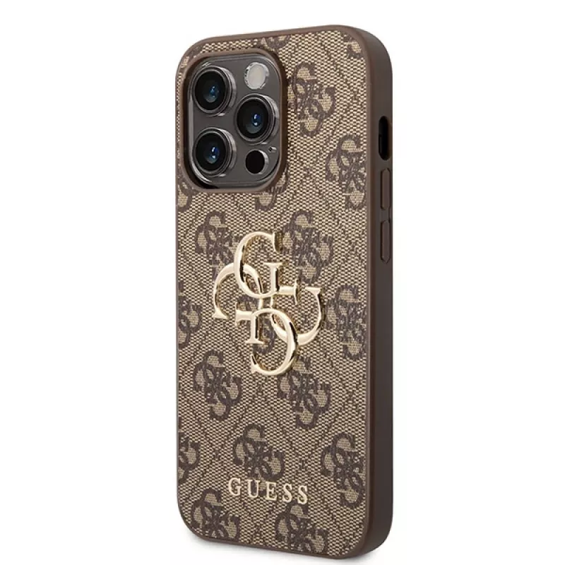 GUESS D?klas Guess GUHCP15L4GMGBR iPhone 15 Pro 6.1 ruda | ruda capa rígida 4G Big Metal Logo