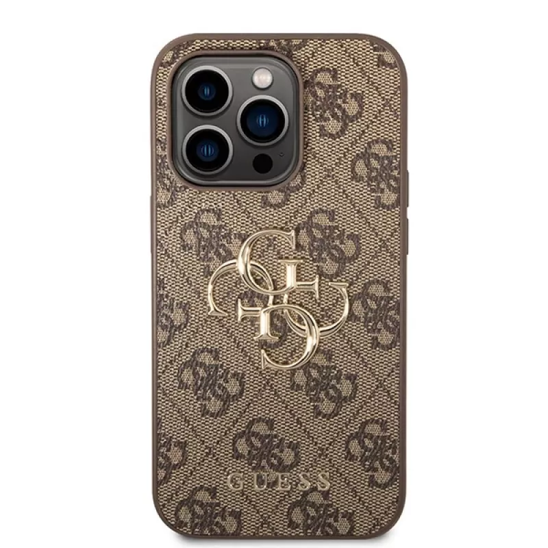 GUESS D?klas Guess GUHCP15L4GMGBR iPhone 15 Pro 6.1 ruda | ruda capa rígida 4G Big Metal Logo
