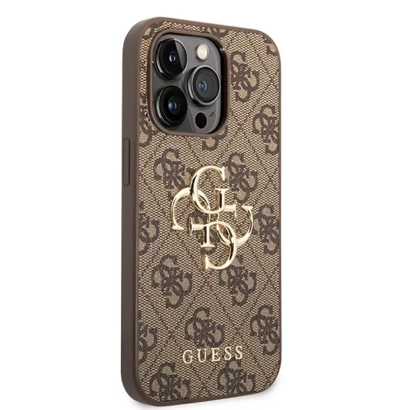 GUESS D?klas Guess GUHCP15L4GMGBR iPhone 15 Pro 6.1 ruda | ruda capa rígida 4G Big Metal Logo