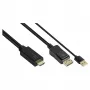 Adaptador de cabo de vídeo Alcasa HDMI-DP020 2 m HDMI Type-A DisplayPort preto