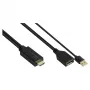Adaptador de cabo de vídeo Alcasa HDMI-AD22 0,3 m HDMI Type-A DisplayPort preto