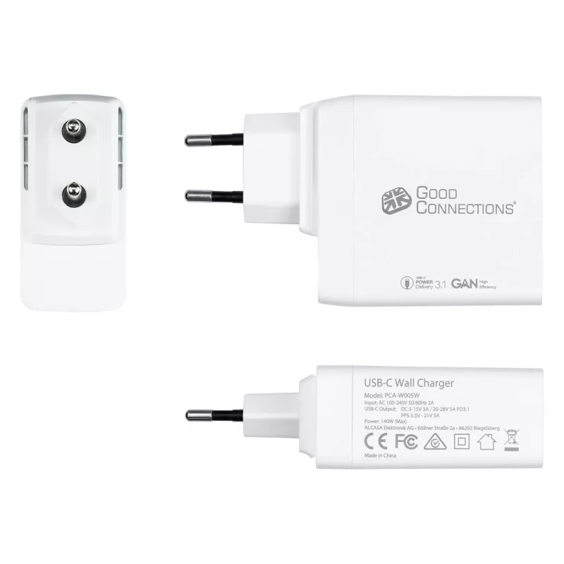Carregador de dispositivos móveis Alcasa PCA-W005W universal branco AC carregamento rápido