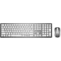 Conjunto de teclado sem fios e rato ótico MediaRange MROS135 QWERTZ prateado — combo sem fios, layout QWERTZ, prateado