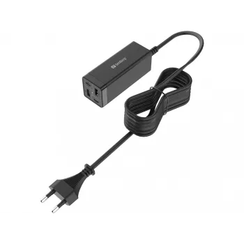 Fonte de alimentação SANDBERG - 65 Watt - 3,25 A - PD, QC - 4 portas de saída (2 x USB, 2 x USB-C)