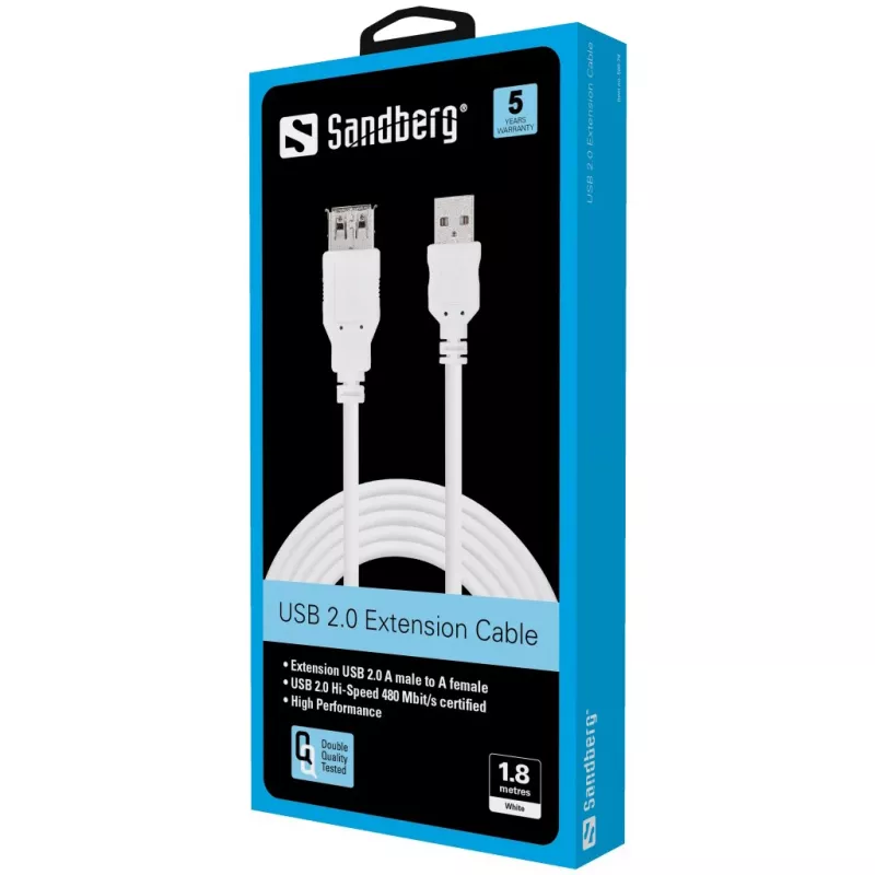 Cabo USB SANDBERG - USB (fêmea) para USB (macho) - 1,8 m