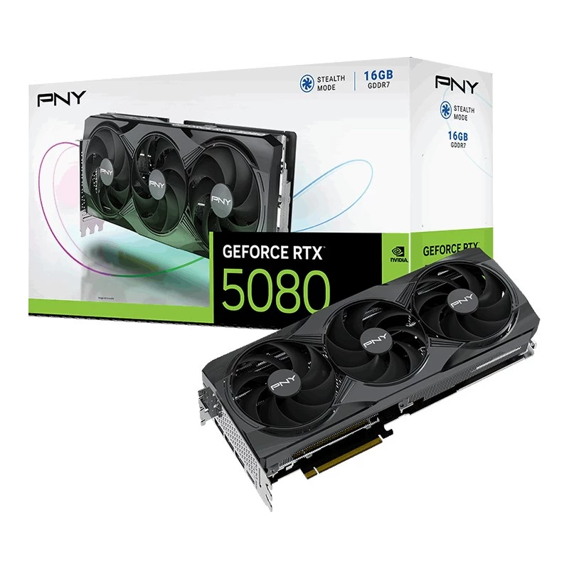 Placa gráfica PNY GeForce RTX 5080 Triple Fan, 16 GB GDDR7, PCI Express 5.0