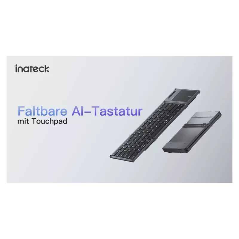 Teclado Inateck KB06101_STEEL GRAY Home RF Wireless + Bluetooth QWERTZ inglês preto