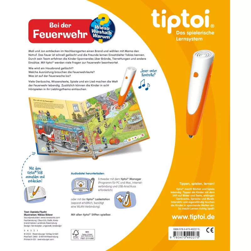 tiptoi Wieso? Weshalb? Warum? Bei der Feuerwehr, livro educativo