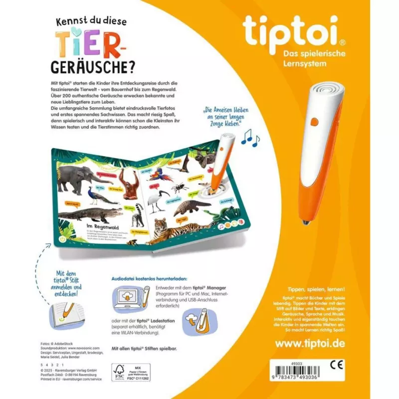 tiptoi Kennst du diese Tiergeräusche?, livro educativo