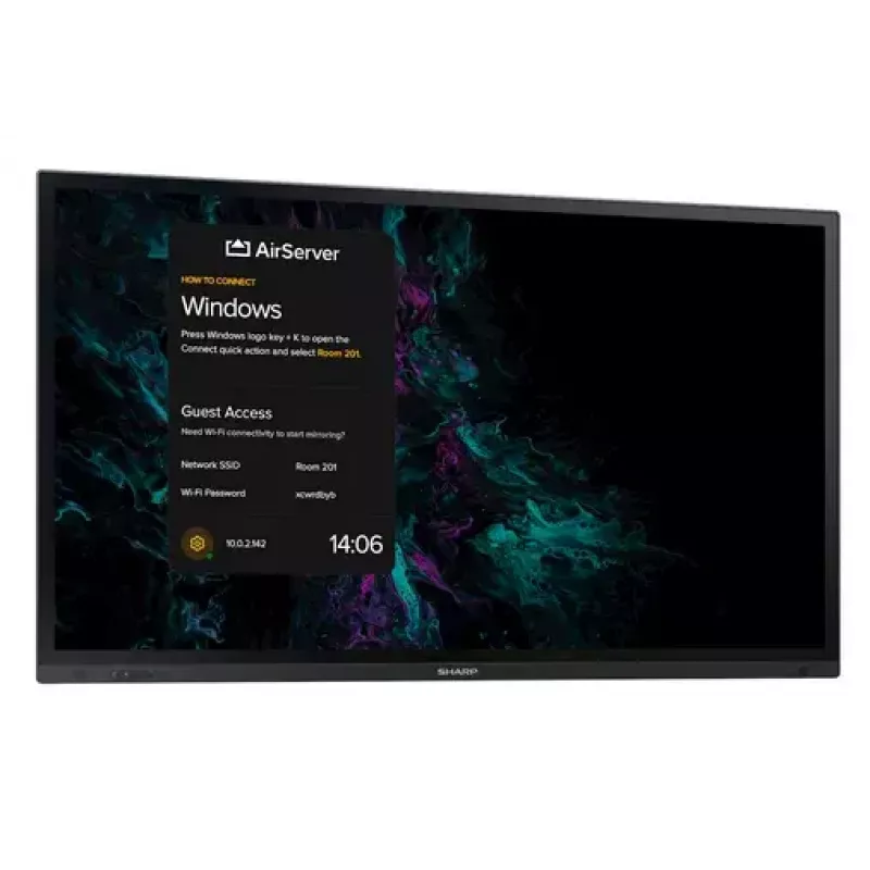Ecrã interativo Sharp PN-LA862 86 polegadas 4K Ultra HD touchscreen preto