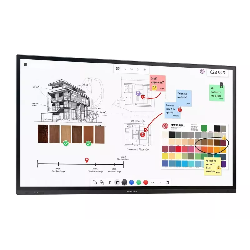 Ecrã interativo Sharp PN-LA862 86 polegadas 4K Ultra HD touchscreen preto