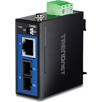 Conversor de suporte TRENDnet TI-FGSC industrial multimodo SC 1 km - Conversor - Fibra ótica (TI-FGSC)