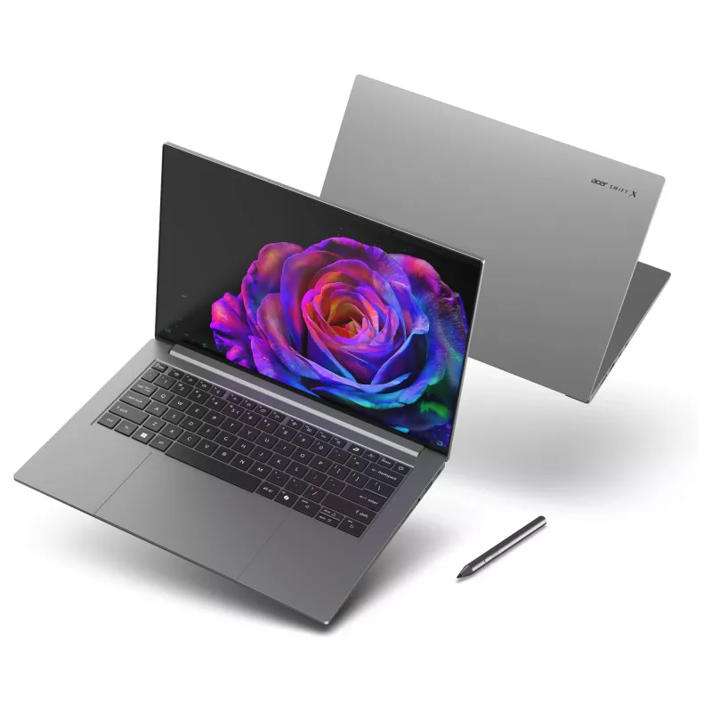 Portátil Acer Swift X 14 OLED SFX14-73G-975F NX.J81EG.004 — 14,5 polegadas 2880×1800, Intel Core Ultra 9 285H, 2 TB SSD, GeForce RTX 5070, HDMI/USB-C, Windows 11 Home