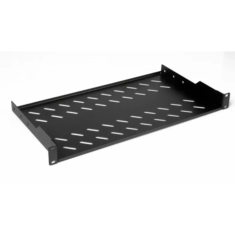 Prateleira para rack EQUIP fixa 19 polegadas, 1HE, 400 mm de profundidade, preta, 485 mm de largura