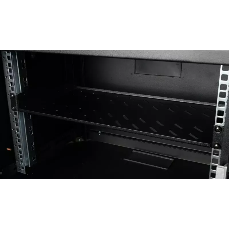Prateleira para rack EQUIP fixa 19 polegadas, 1HE, 400 mm de profundidade, preta, 485 mm de largura